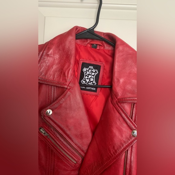 Red Leather Jacket - Picture 3 of 4